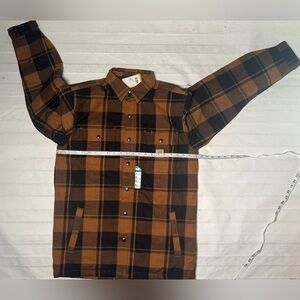 Carhartt Brown and Black Plaid Shirt Jacket